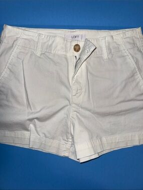 LOFT White Women’s Casual Cotton Bermuda Shorts